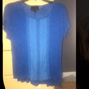 Blue tshirt with lace detail down the middle